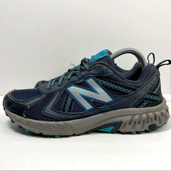 New Balance Womens 410 V5 Trail Running Grey Blue Shoes 9 - Picture 3 of 13